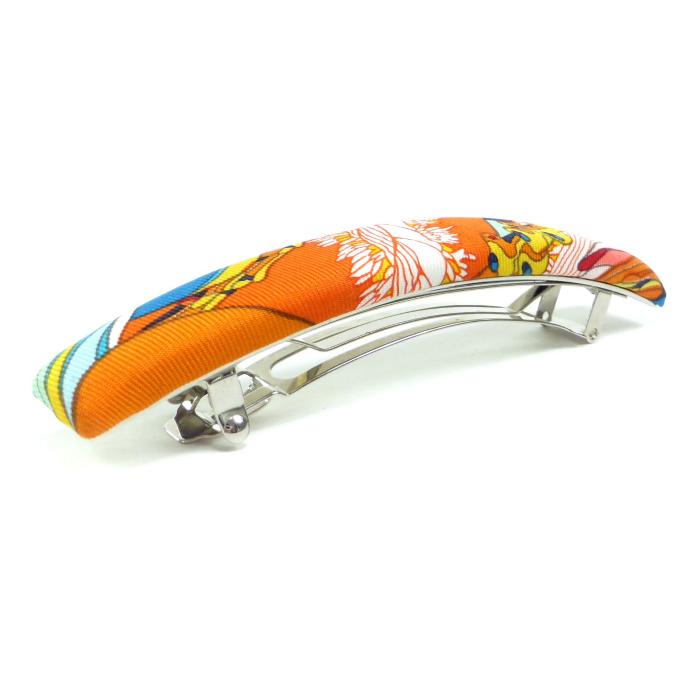 も*こ様 未使用品・超美品 エルメス バレッタ ヘアクリップ 髪止め HERMES（エルメス） エクリプス GM バレッタ シルク ヘアクリップ 髪
