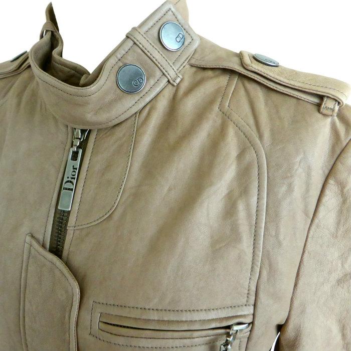 クリスチャンディオール（Christian Dior）ラムスキン レザー コート #40 ベージュ 6A14088970 ウェア（中古）の画像