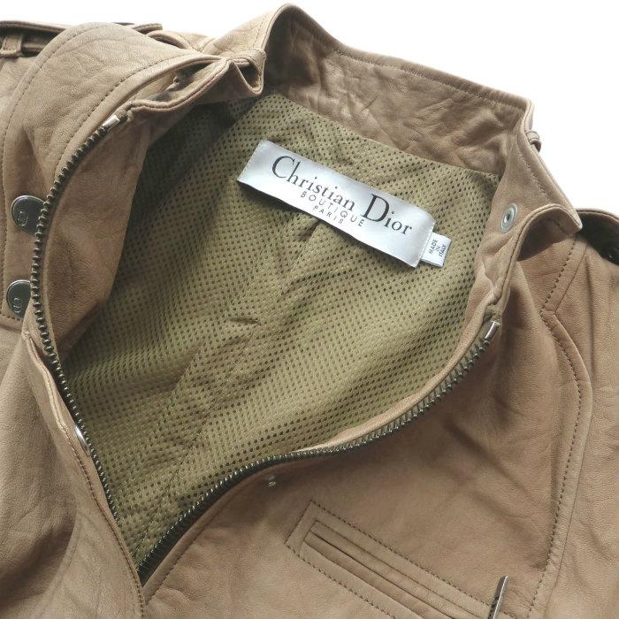 クリスチャンディオール（Christian Dior）ラムスキン レザー コート #40 ベージュ 6A14088970 ウェア（中古）の画像
