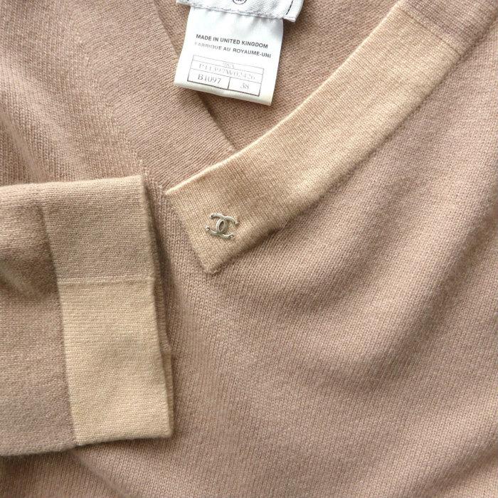 シャネル （CHANEL）カシミア ニット チェーンデザイン ココマーク 98A #38 ベージュ P11397 ウェア（中古）の画像