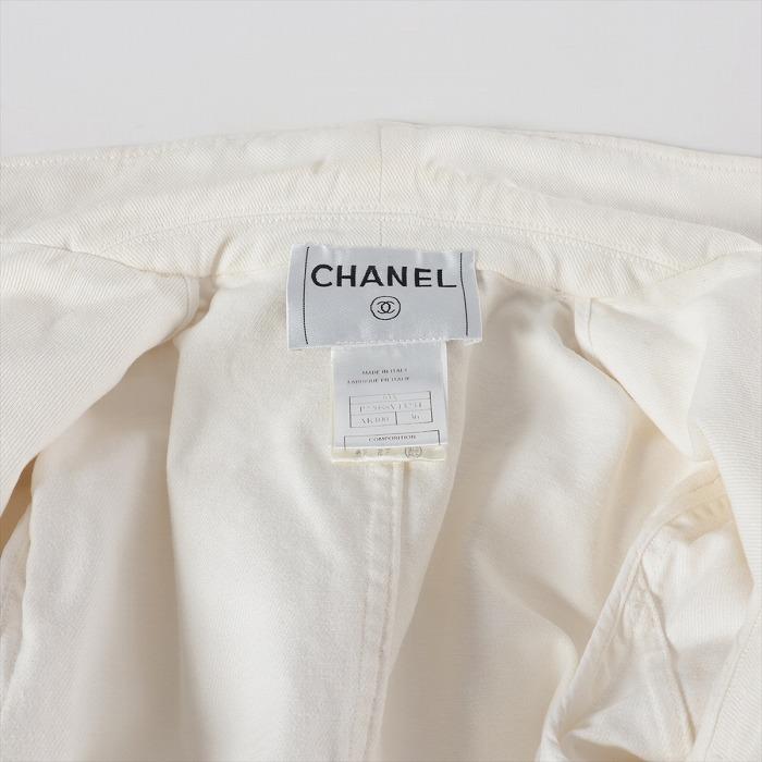 シャネル （CHANEL） ココボタン 03A コットン デニムジャケット 長袖 36 ホワイト P22088 ヴィンテージ ウェア（中古）の画像