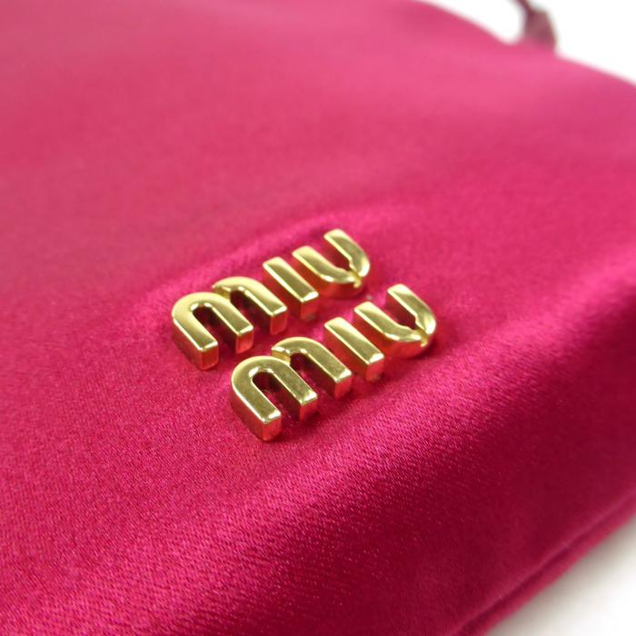miu miu（ミュウミュウ） シルクサテン 巾着 ポーチ ミニバッグ 5NG010