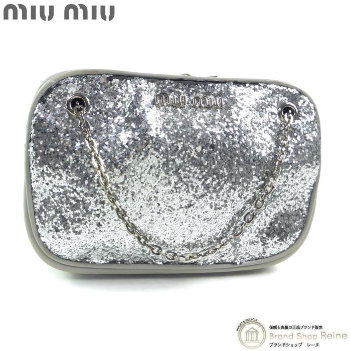 miu miu（ミュウミュウ） ラメ グリッター チェーン ハンド