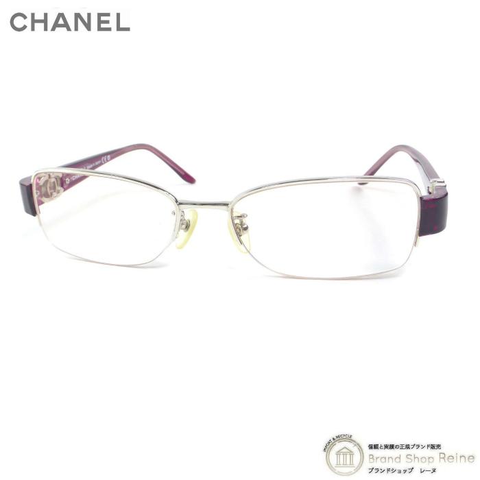 CHANEL（シャネル） ハーフリム スクエア メガネフレーム CC メタル 度