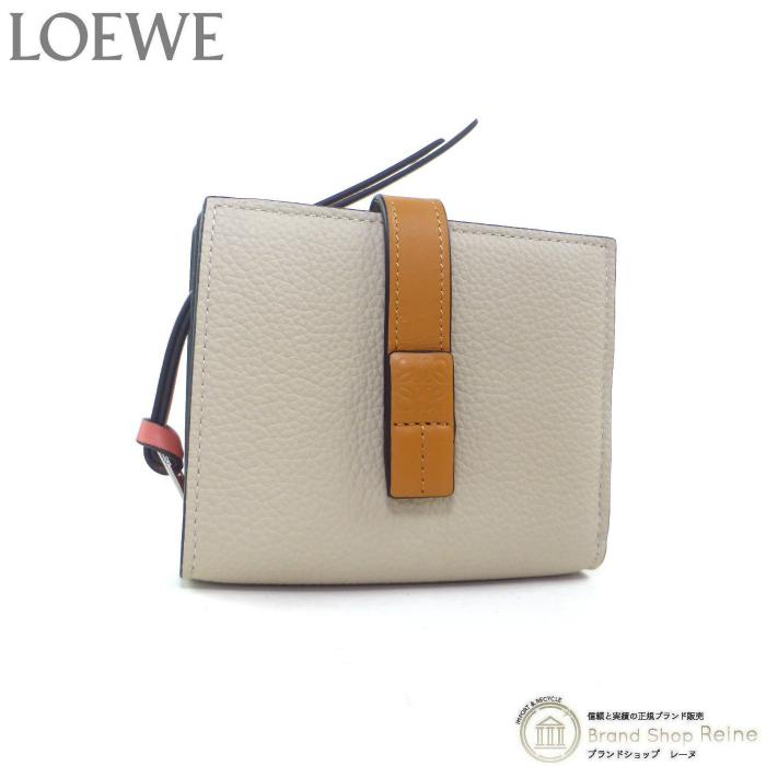 【LOEWE】コンパクトジップウォレット ライトオーツ/ハニー LOEWE（ロエベ） コンパクト ジップ ウォレット ストラップ 二つ折り