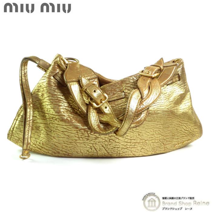 miu miu（ミュウミュウ） 肩掛け ショルダーバッグ RR1230 ゴールド 
