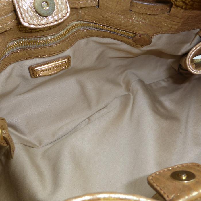 miu miu（ミュウミュウ） 肩掛け ショルダーバッグ RR1230 ゴールド