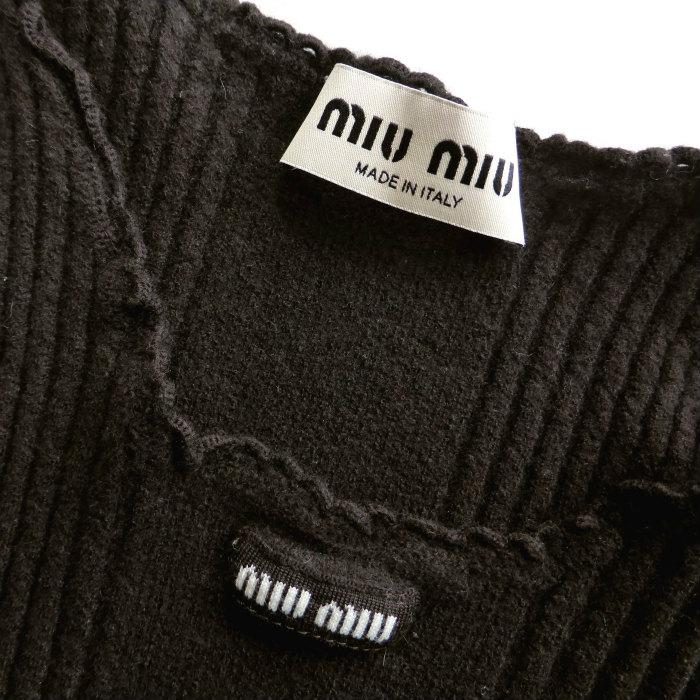 miu miu（ミュウミュウ） （MIUMIU）リブ編み ウール ニット タンク