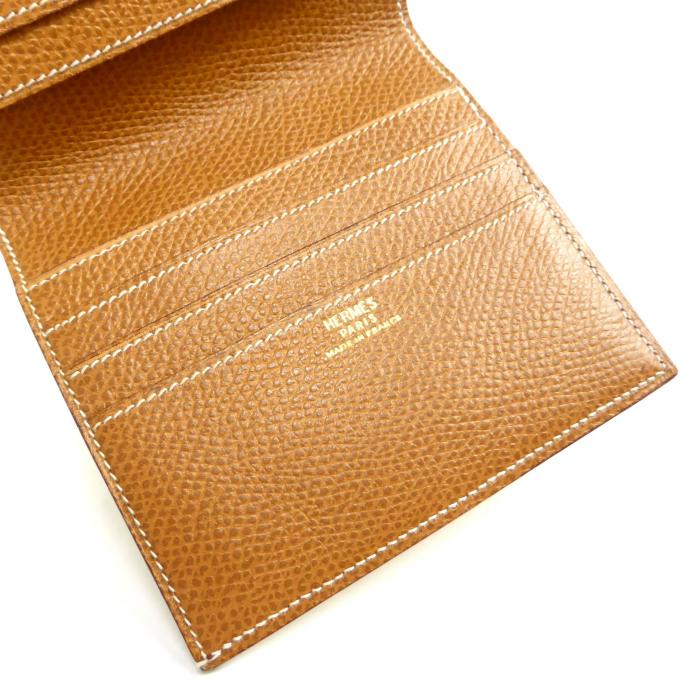 HERMES（エルメス） 二つ折り 財布 札入れ クシュベル ブラウン