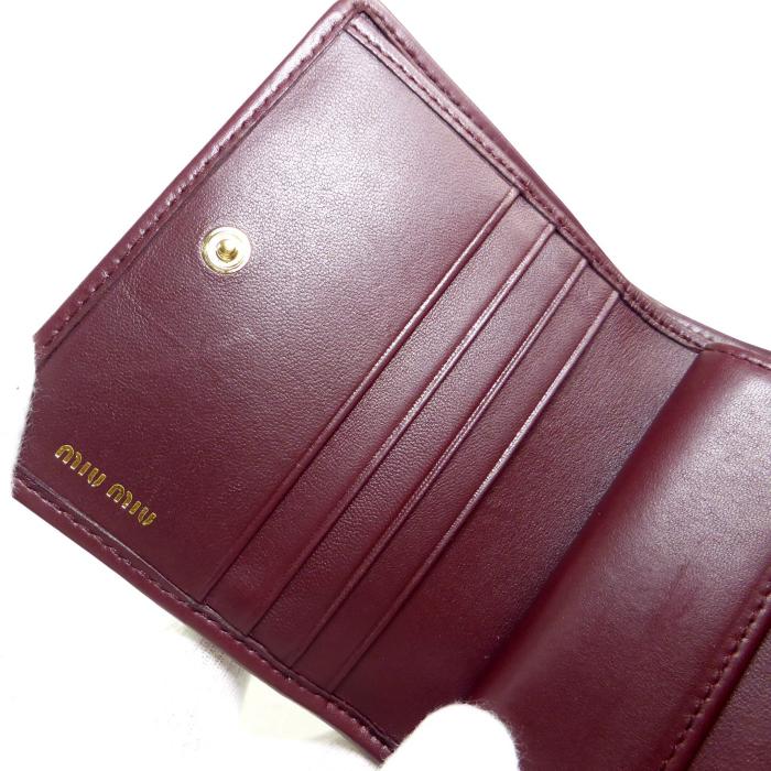 miu miu 二つ折り財布 がま口 ボルドー ミュウミュウ Miu Miu 二つ折り