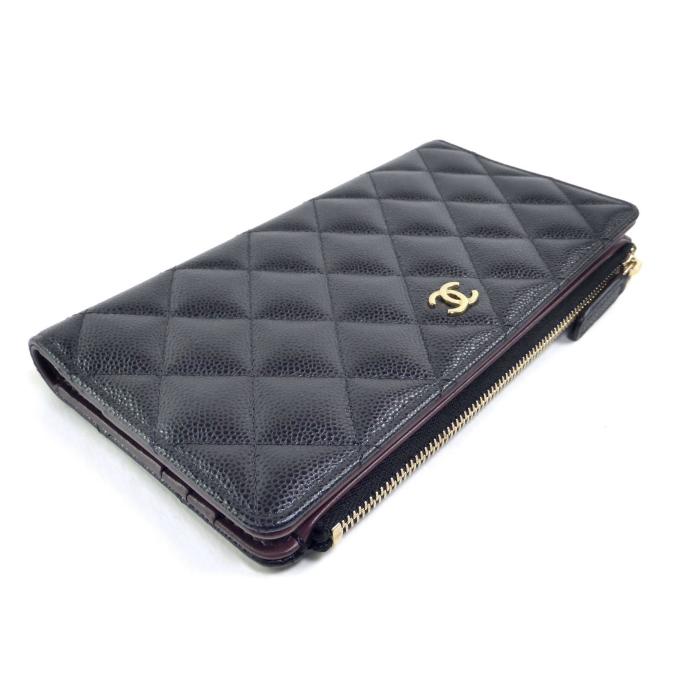 キャビアスキン シャネル （CHANEL） マトラッセ ロングウォレット 二