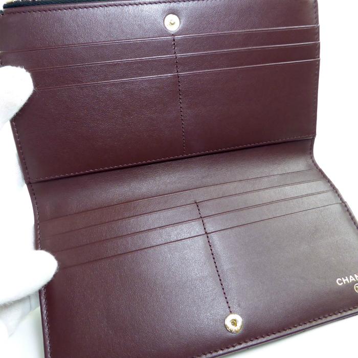 キャビアスキン シャネル （CHANEL） マトラッセ ロングウォレット 二