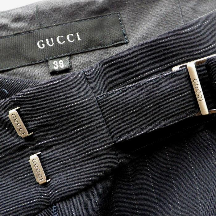 GUCCI（グッチ） （GUCCI）ウール ピンストライプ スカート ミディアム