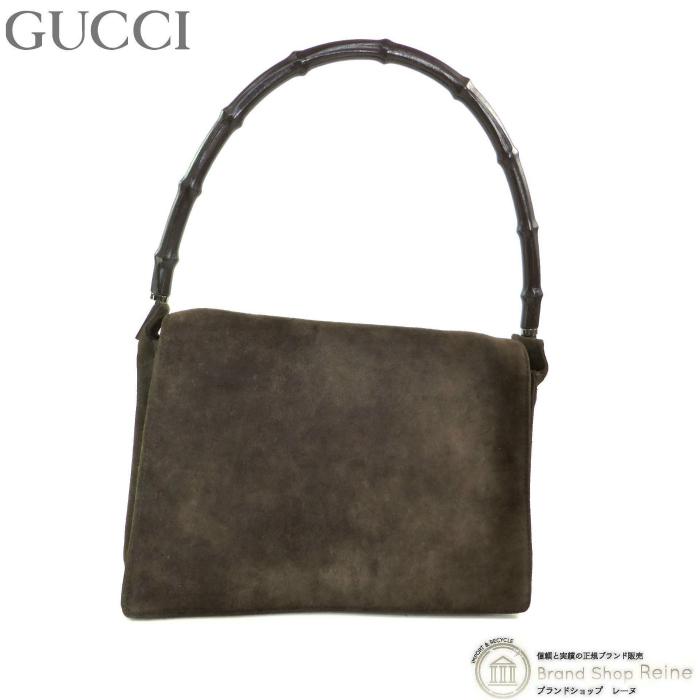GUCCI バンブー スエード ワンショルダーバッグ ハンドバッグ 黒 GG柄 GUCCI（グッチ） バンブー スエード ワンショルダー 肩掛け ハンド