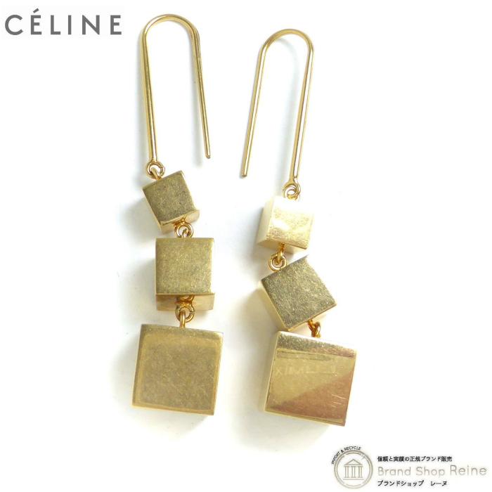 CELINE（セリーヌ） キューブ 3連 フック ドロップピアス 両耳用 
