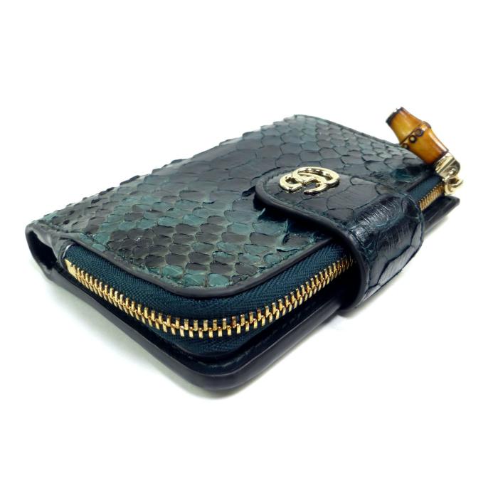 バンブー グッチ （GUCCI） ダブルG パイソンレザー ウォレット 二
