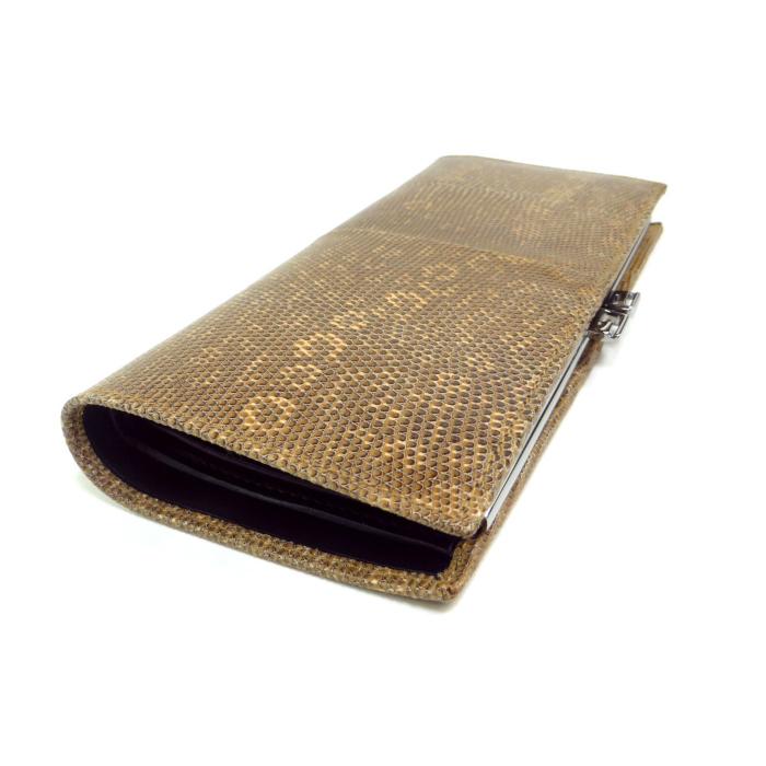 ダブルG グッチ （GUCCI） パイソン ガマ口 二つ折り 長財布 106650