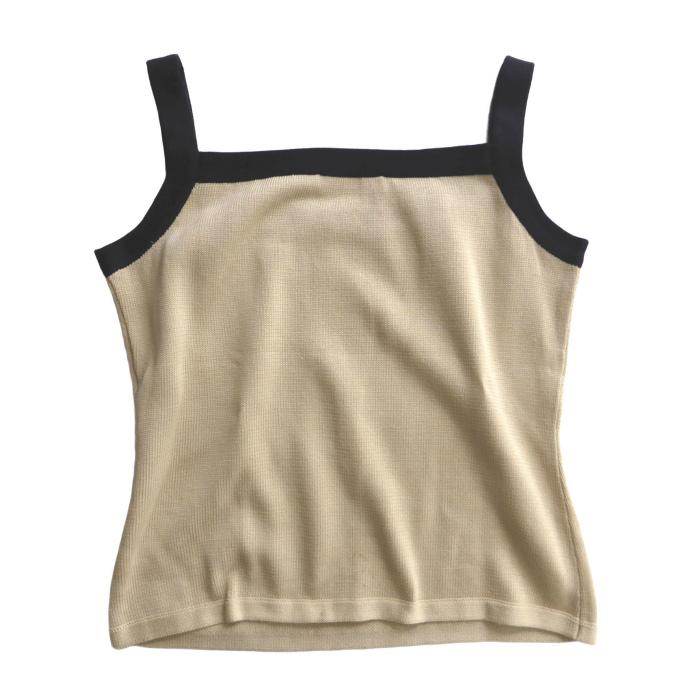 サルヴァトーレフェラガモ （Salvatore Ferragamo）コットン ニット キャミソール #S ベージュ系 ウェア（中古） | FERRAGAMO | 01