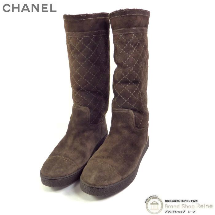 CHANEL（シャネル） ムートンレザー ロングブーツ ココマーク シューズ