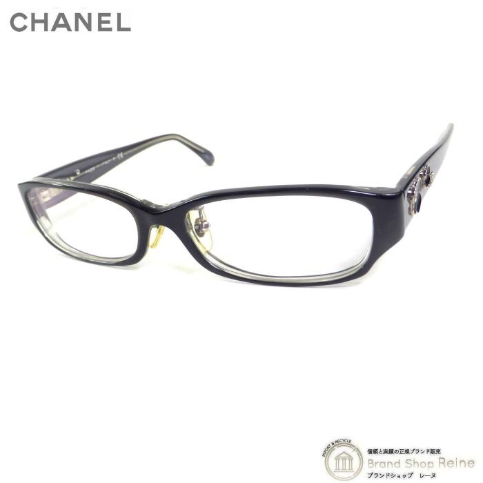 CHANEL カメリア メガネ ブラック CHANEL（シャネル） カメリア スクエア メガネフレーム 眼鏡 ブラック