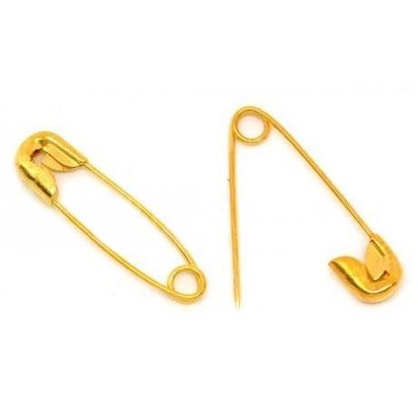 アクセサリーパーツ 安全ピンSサイズ（ゴールドカラー）金具セーフティーピン(30個入)19mm×5mm（ミニサイズ）