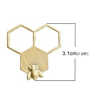 超ハッピーアイテム！メタルチャーム1個 ハチの巣型 蜂beeミツバチ