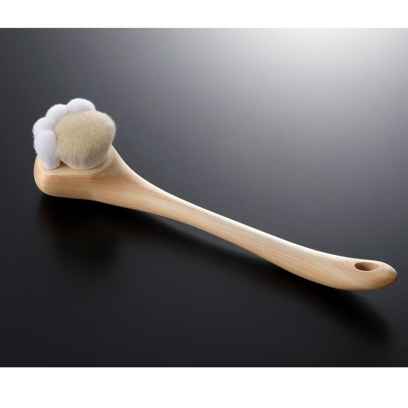 熊野筆　KOYUDO 肉球ボディブラシ KOYUDO（晃祐堂） 熊野筆 ネコ型 ボディブラシ 肉球 ロング 山羊 熊野