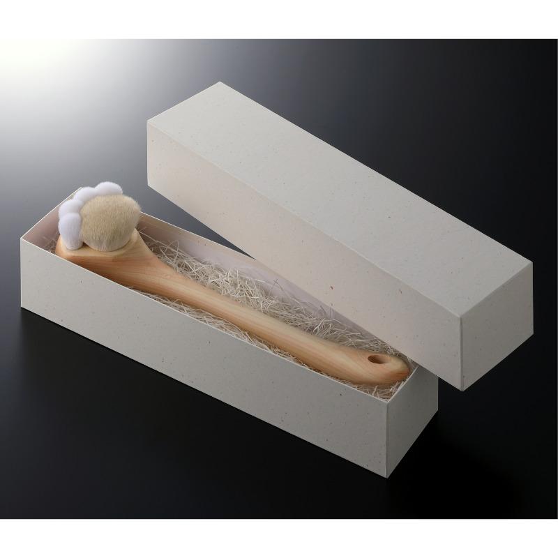 KOYUDO（晃祐堂） 熊野筆 ネコ型 ボディブラシ 肉球 ロング 山羊 熊野