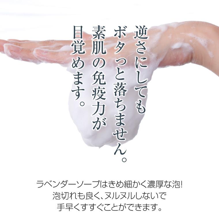 洗顔石鹸 固形 ラベンダー ソープ 3個セット 石鹸 せっけん 霊芝