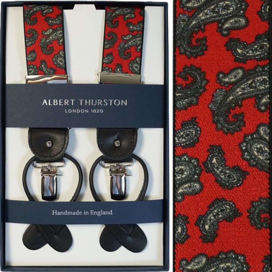 アルバートサーストン ALBERT THURSTON サスペンダー 赤 レッド