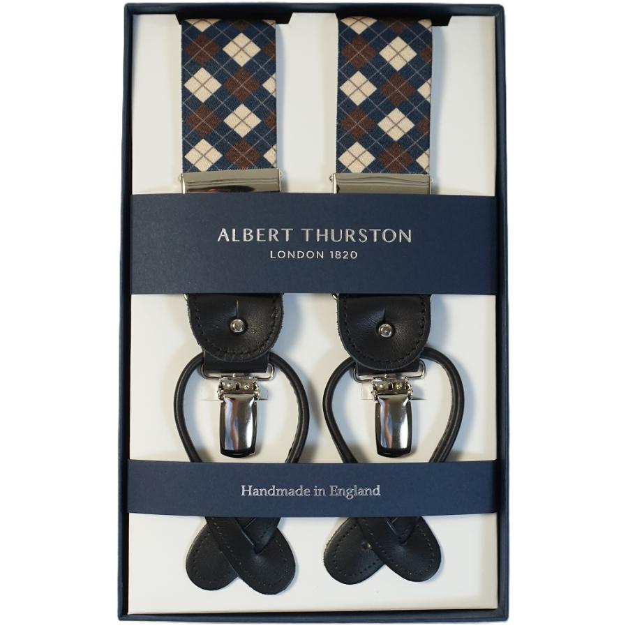 アルバートサーストン ALBERT THURSTON サスペンダー ネイビー 