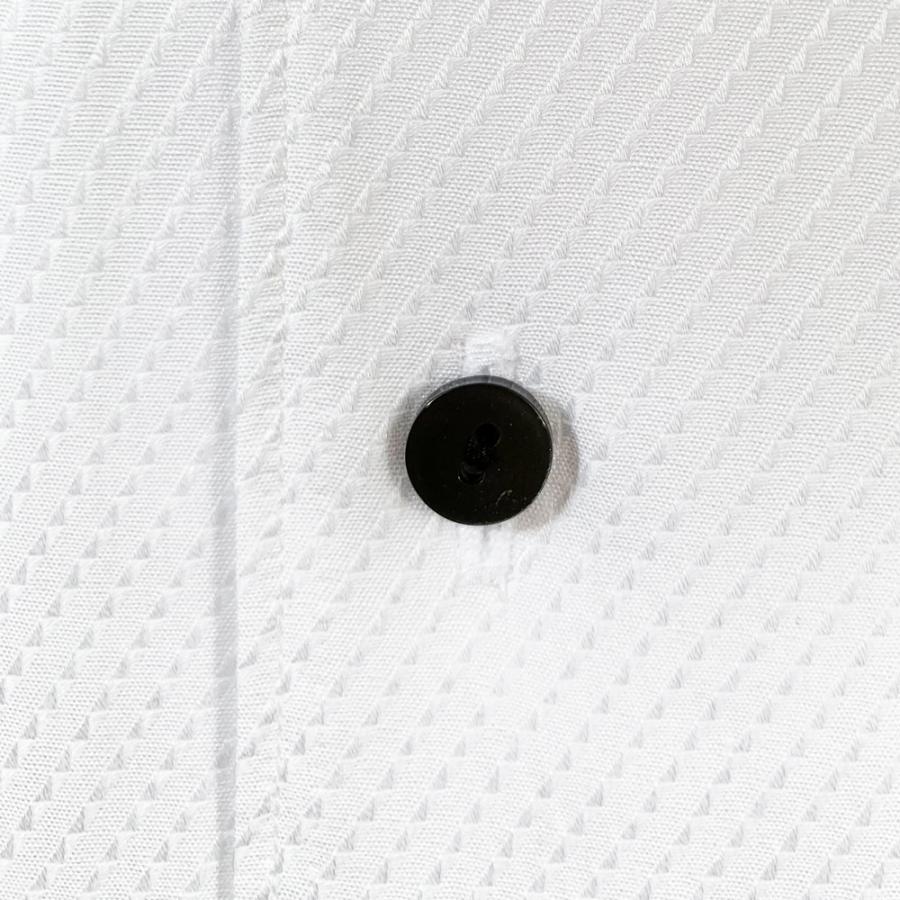 COSTA VARIO 大きいサイズ イタリアンスタンドカラーシャツ ホワイト ストライプ織柄 GTD033-011｜reisouclub｜03