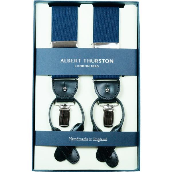  THURSTON ネイビーサスペンダー 英国製 アルバートサーストン ALBERT THURSTON サスペンダー ネイビー