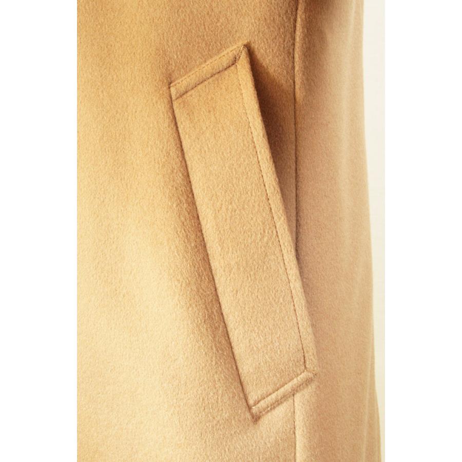 カシミヤ100％ ステンカラー ハーフコート メンズ MR9400 キャメル