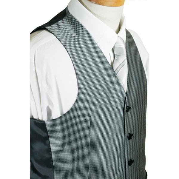 フォーマルベスト メンズ ハウンドトゥース 千鳥格子柄 日本製