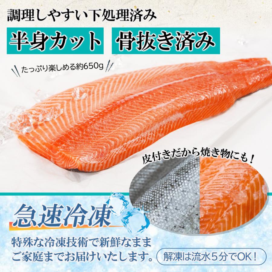 サーモン 青森 国産 刺身 とろサーモン トロ 業務用 たっぷり半身 骨