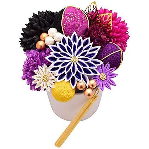 交換無料 京都華心 Arenca 百花八重菊 髪飾り 15点セット 成人式 振袖用 和装用 花 ちりめん 紫 楽天市場 Www Doctor Plan Com