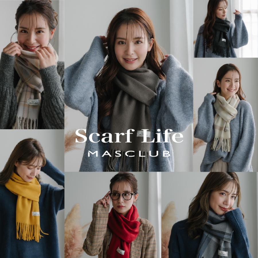 MASCLUB マフラー スカーフ ストール 180×30cm チェック 10色 MASCLUB マフラー スカーフ ストール 180×30cm チェック 10色