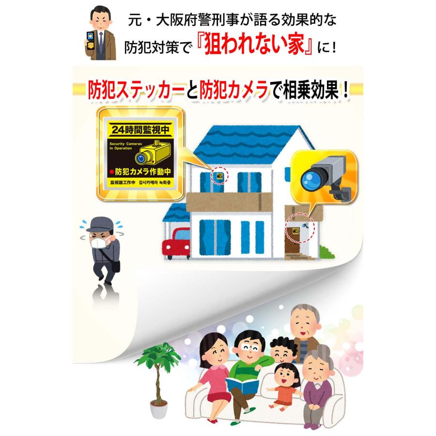 2枚セット 劣化に強い!! 目立つ!! 防犯ステッカー「防犯カメラ作動中」 通販 2枚セット 劣化に強い!! 目立つ!! 防犯ステッカー「防犯カメラ作動中」