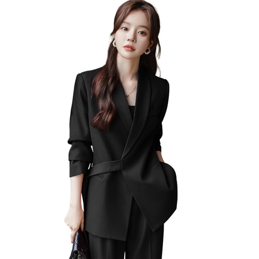 新品☆8L♪黒系ワイドパンツスーツ3点セット♪お仕事・フォーマルにも○D170 新品☆8L♪黒系ワイドパンツスーツ3点セット♪お仕事