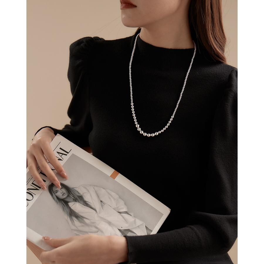 予約商品】hsy ネックレス ナバホパール ロング 丸玉 メタルボール 
