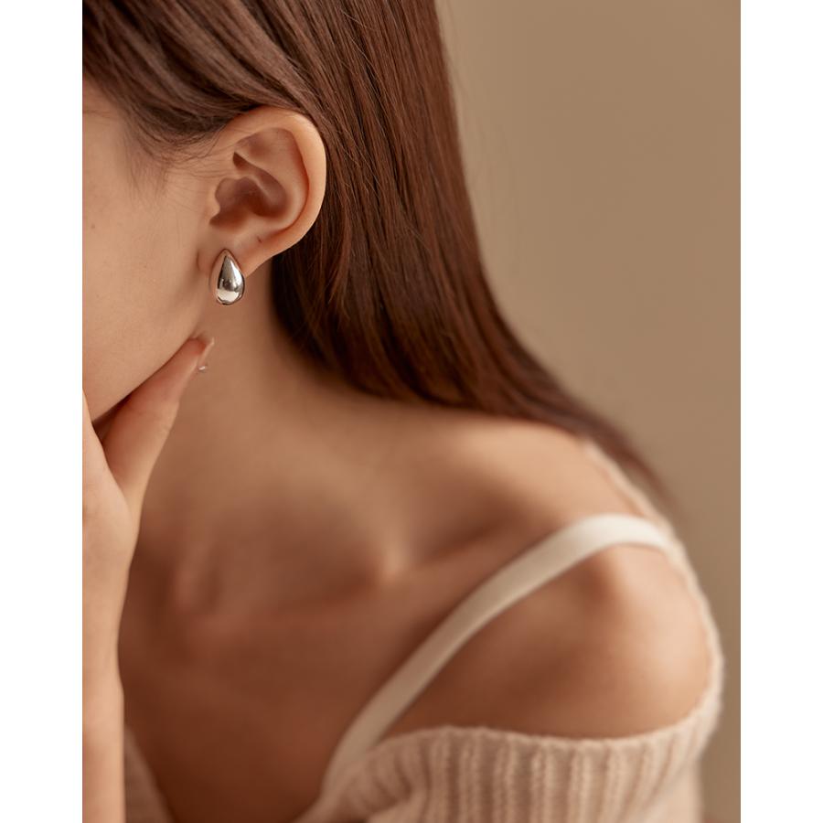 ピアス 金属アレルギー ドロップ しずく ニュアンス シルバー S925 K18