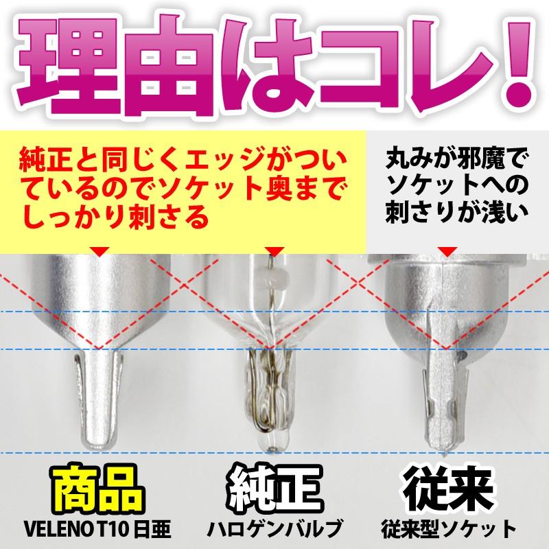 T10 バルブ LED 160lm ポジションランプ 日亜チップ 1chip VELENO 純白 純正同様の配光 ハイブリッド車対応 2球セット ヴェレーノ ベレーノ | VELENO | 09