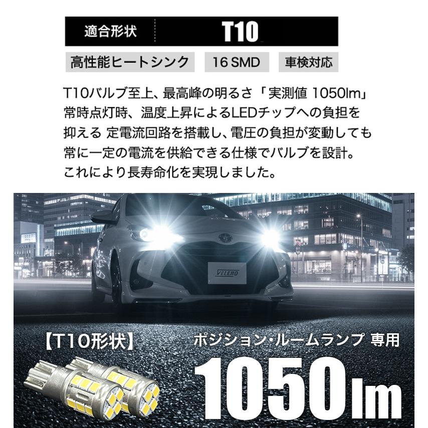T10 バルブ LED 1050lm ポジション ルームランプ 安定した発光 VELENO 白 ハイブリッド車対応 2球セット ヴェレーノ ベレーノ | VELENO | 13
