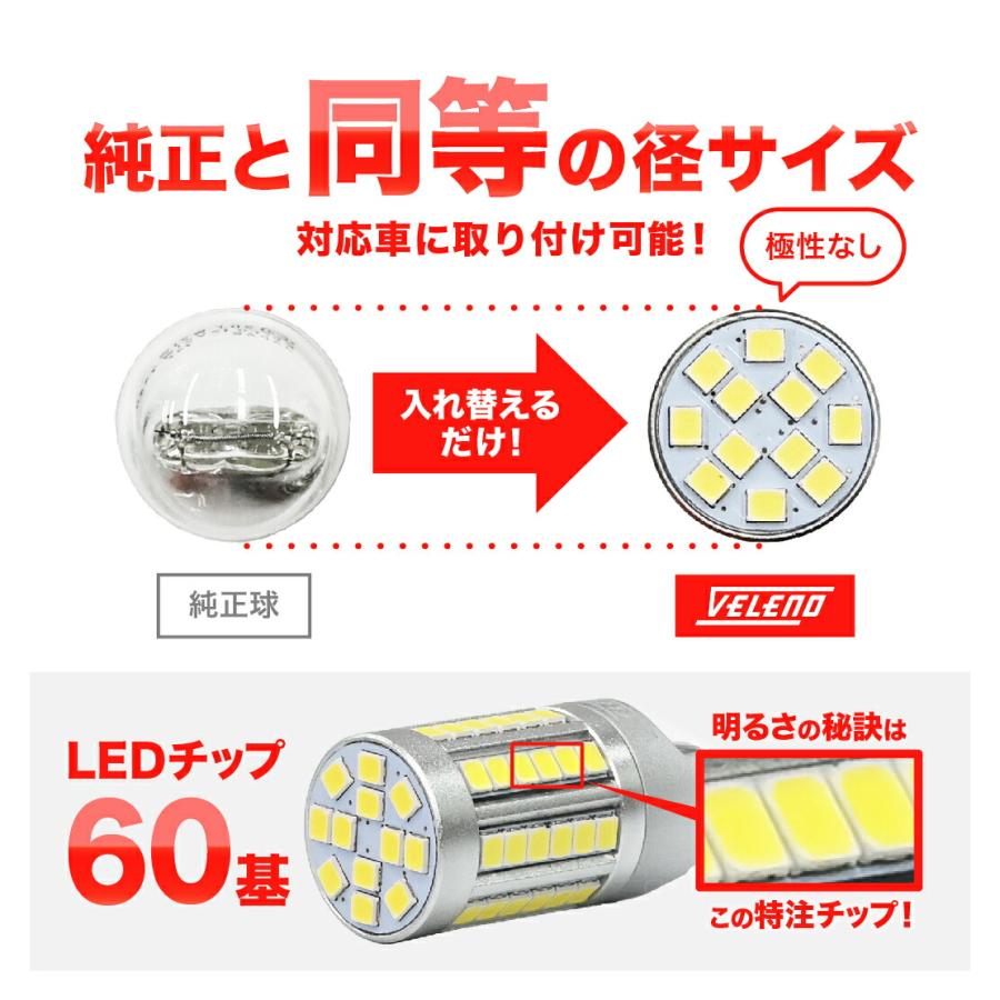 VELENO オデッセイ H18.4〜H20.9 RB1 RB2 専用 LED バックランプ T20