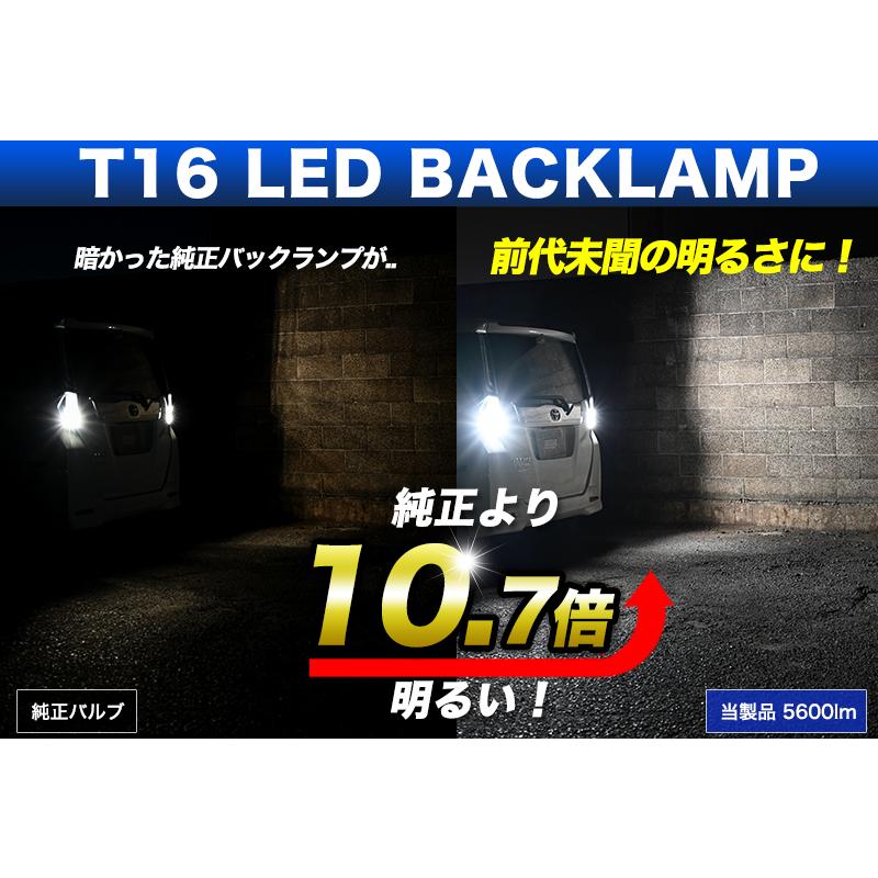 シエンタ R4.8〜 MXPL MXPC10系 専用 T16 LED バックランプ 実測値 5600lm VELENO ULTIMATE 爆光 ファン搭載 無極性 2球セット ヴェレーノ ベレーノ｜reiz｜03