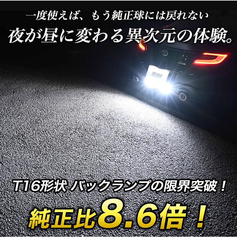 VELENO T16 LED バックランプ 5200lm 爆光 静音 ファンレス 無極性
