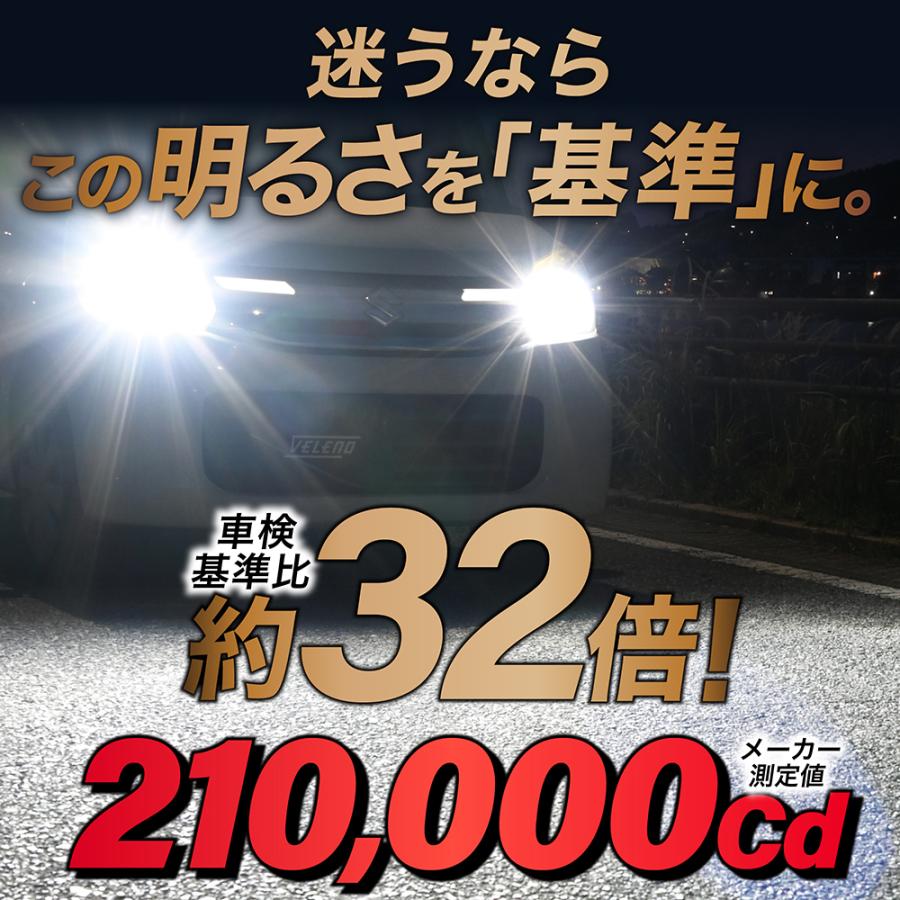 VELENO ハイエース 200系 H19.8~H24.4 専用 H4 LEDヘッドライト 実測値