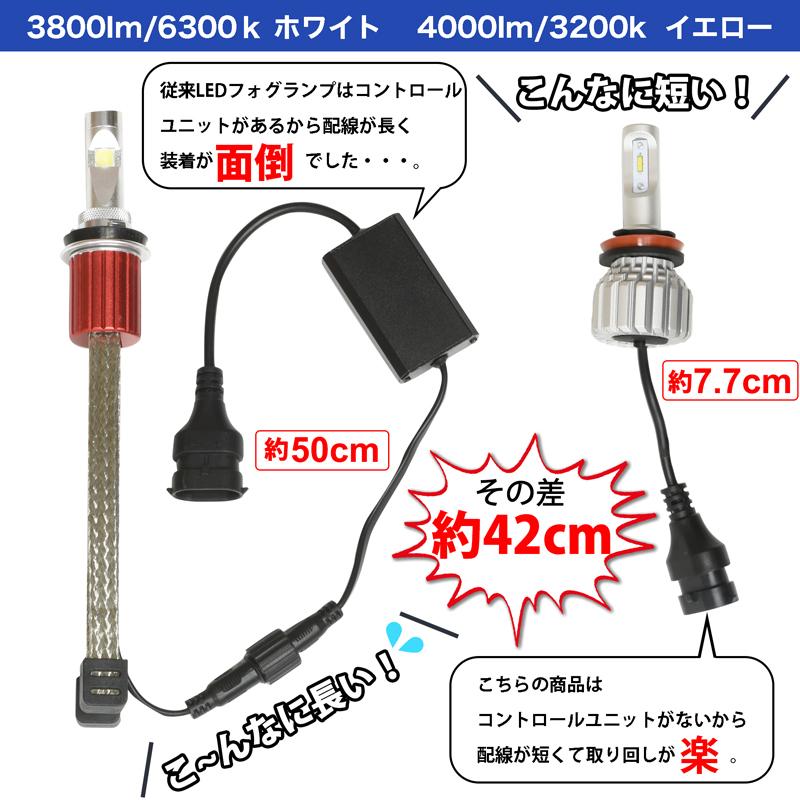 LED フォグランプ イエロー ホワイト オリジナル設計 配光抜群 実測値 4000Lm 黄色 or 3800Lm 白 ファンレス H8/H11/H16/HB4/PSX24W/PSX26W｜reiz｜05