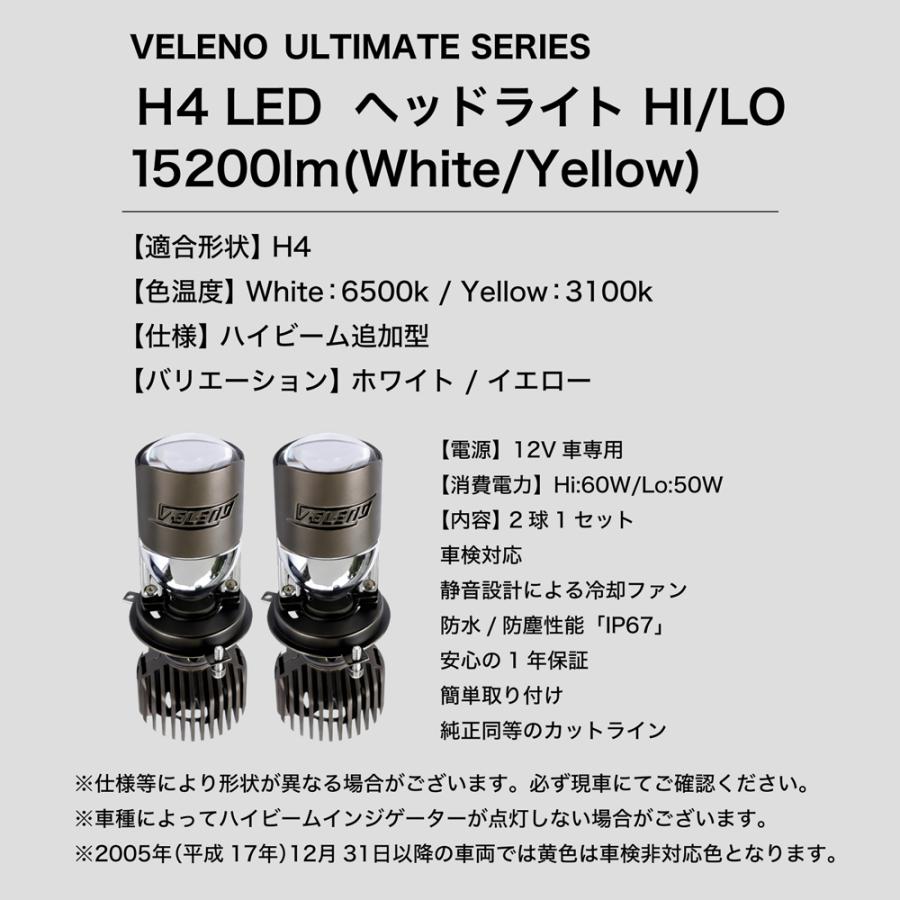 VELENO ダイハツ ムーブ H7.8〜 H4 LED ロービーム車検対応